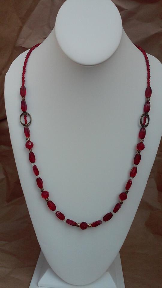 Christmas Red Costume Jewelry Necklace